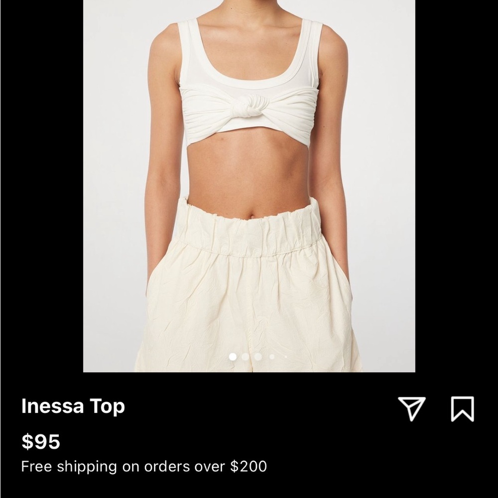 White knotted crop top